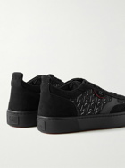Christian Louboutin - Happyrui Suede and Leather-Trimmed Rubber Sneakers - Black