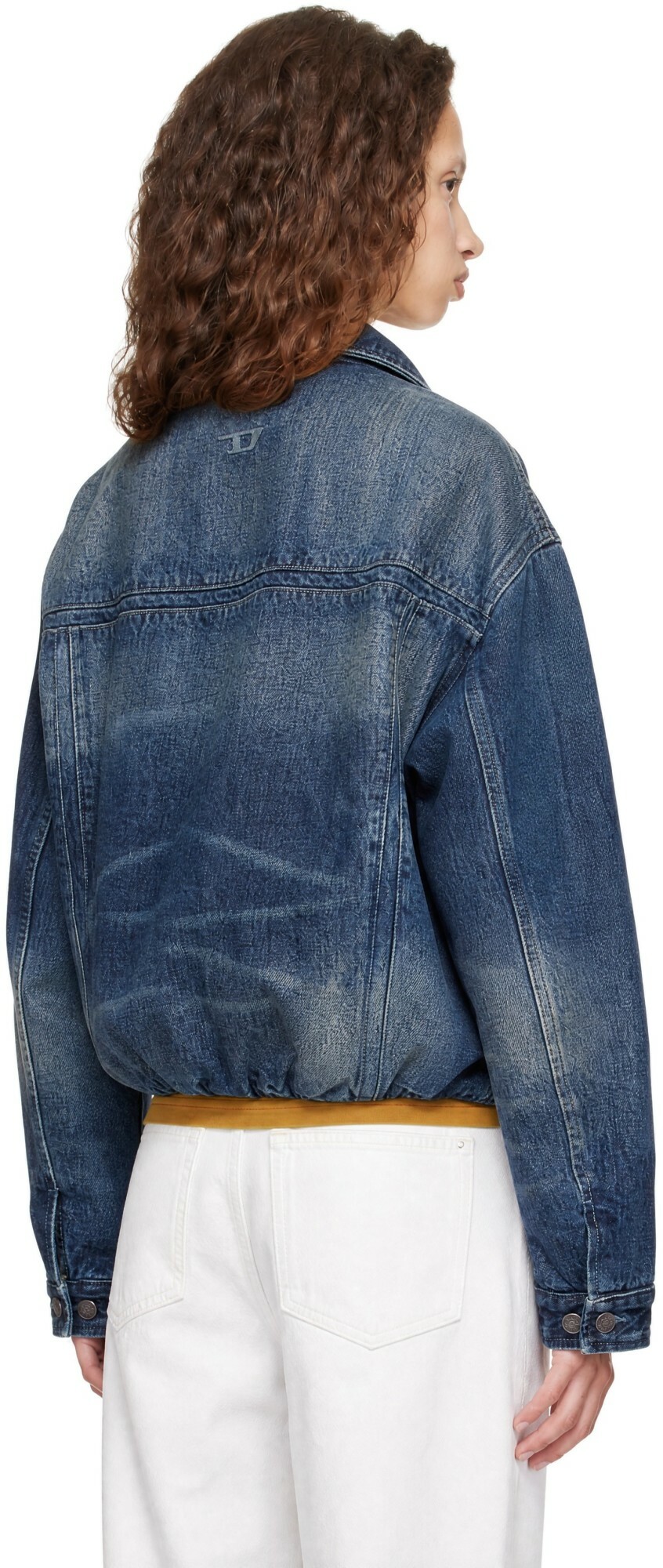 Diesel Blue Elasticated Denim Trucker Jacket
