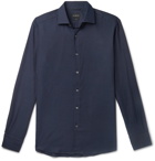 Ermenegildo Zegna - Navy Cotton and Cashmere-Blend Twill Shirt - Blue