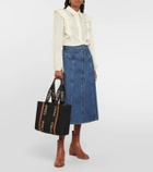Chloé Woody Medium linen tote bag