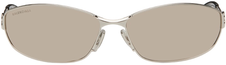 Photo: Balenciaga Silver Rectangular Sunglasses
