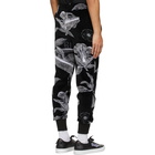 Givenchy Black Velvet Floral Schematics Lounge Pants