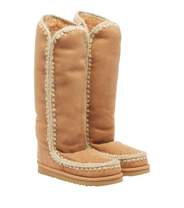 Photo: Mou Shearling-lined suede knee-high boots