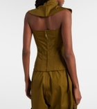 McQueen Cutout lace-up cotton corset top