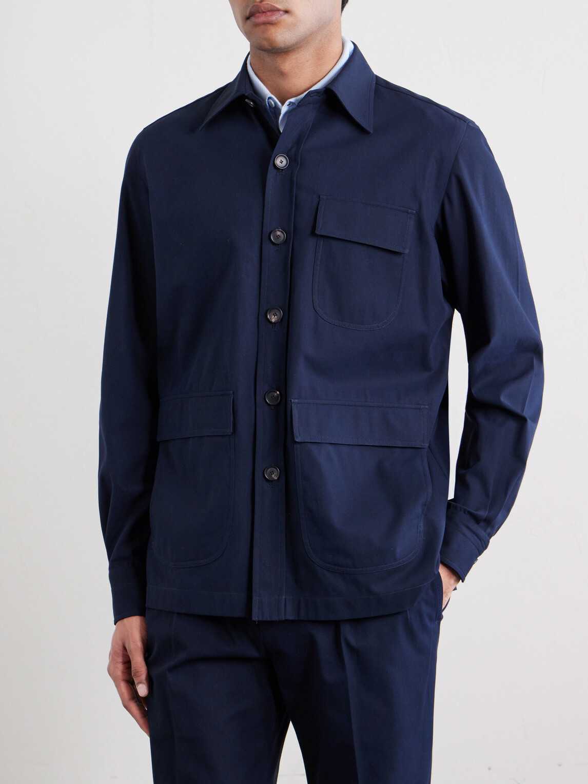 De Petrillo - Cotton Overshirt - Blue
