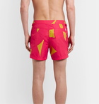 TOM FORD - Slim-Fit Short-Length Printed Swim Shorts - Red