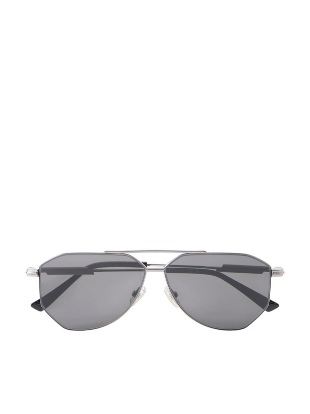 Photo: Bottega Veneta - Snap Ribbon Aviator-Style Metal Sunglasses - Black