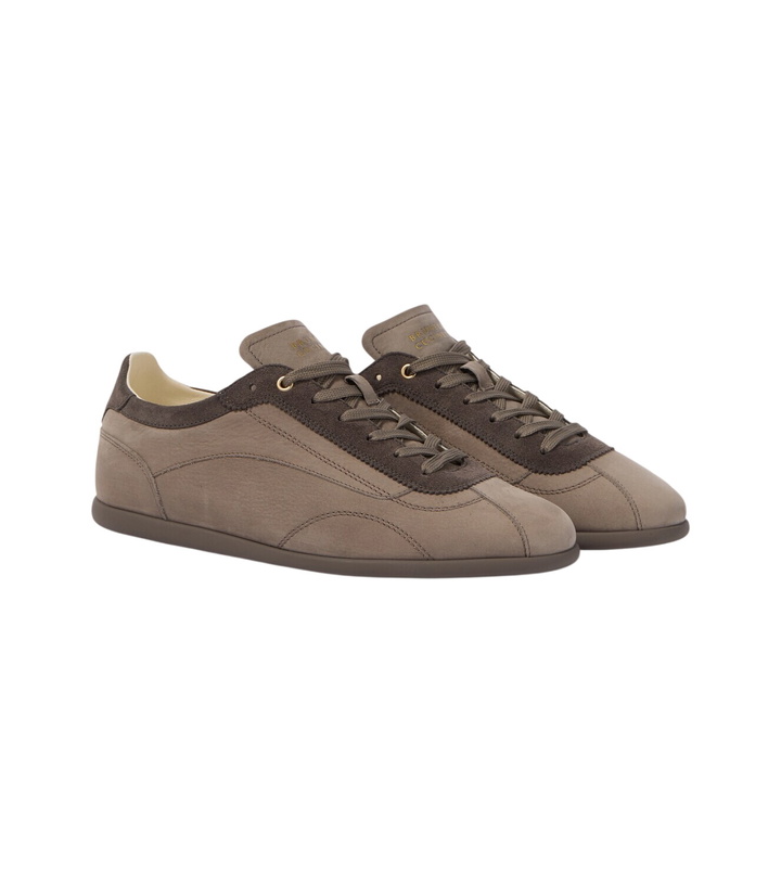 Photo: Brunello Cucinelli Suede-trimmed leather sneakers