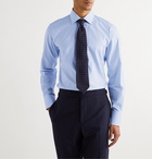 TOM FORD - Slim-Fit Micro-Checked Cotton Shirt - Blue