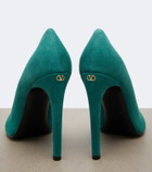 Valentino Garavani VLogo Révélé suede peep-toe pumps
