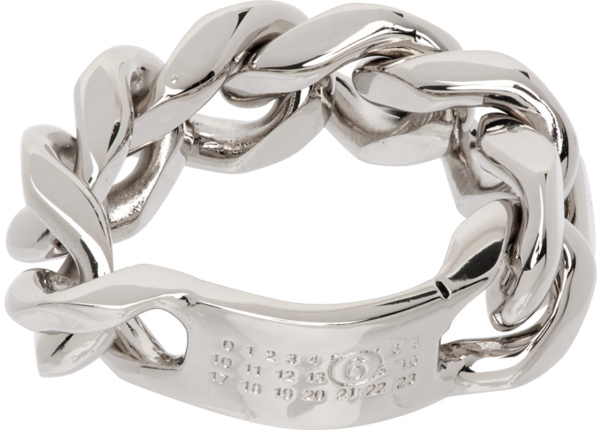 MM6 Maison Margiela Silver Classic Chain Ring