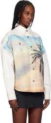 Palm Angels Off-White Sunrise Palm Denim Overshirt