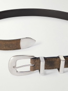CELINE - 2.5cm Waxed-Leather Belt - Brown