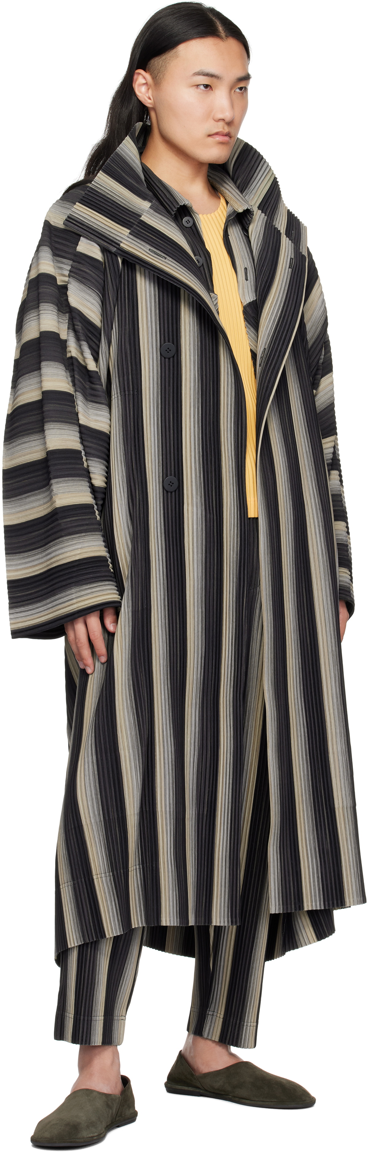 Homme Plisse RB Drawing Stole in Navy x Gray main image 1
