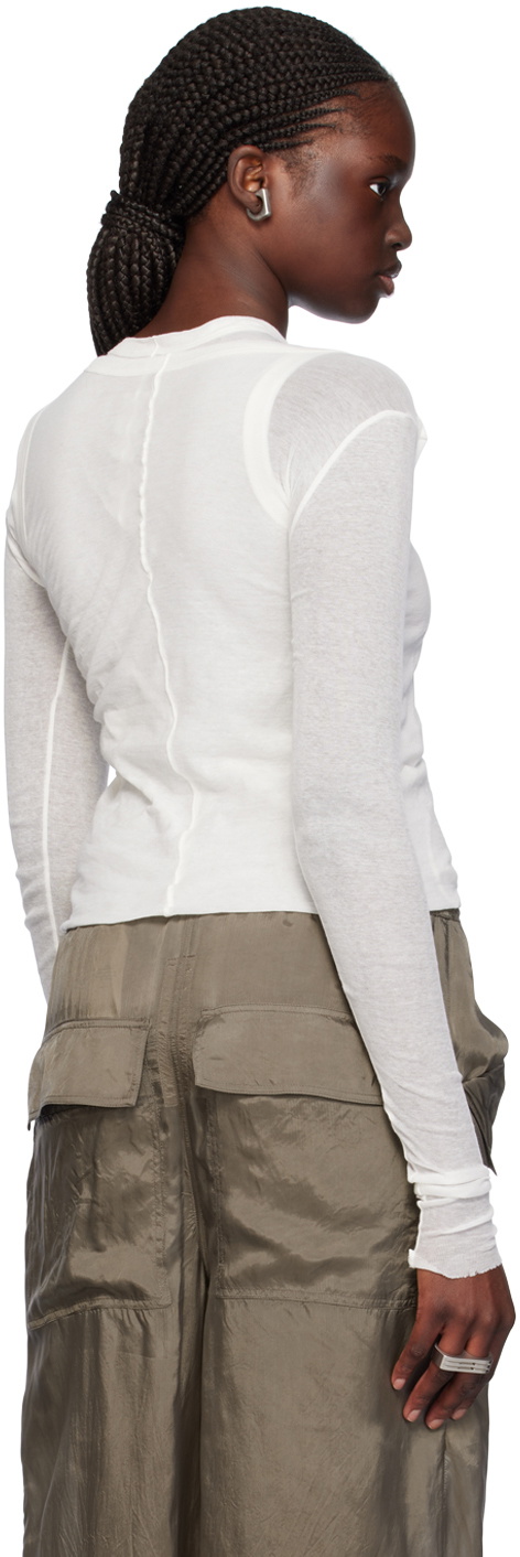 Rick Owens Off-White Cropped Banana Long Sleeve T-Shirt Rick Owens