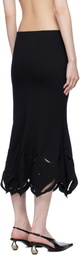 Conner Ives Black 'The Schiffli Trumpet' Midi Skirt