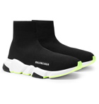 Balenciaga - Speed Sock Stretch-Knit Slip-On Sneakers - Men - Black