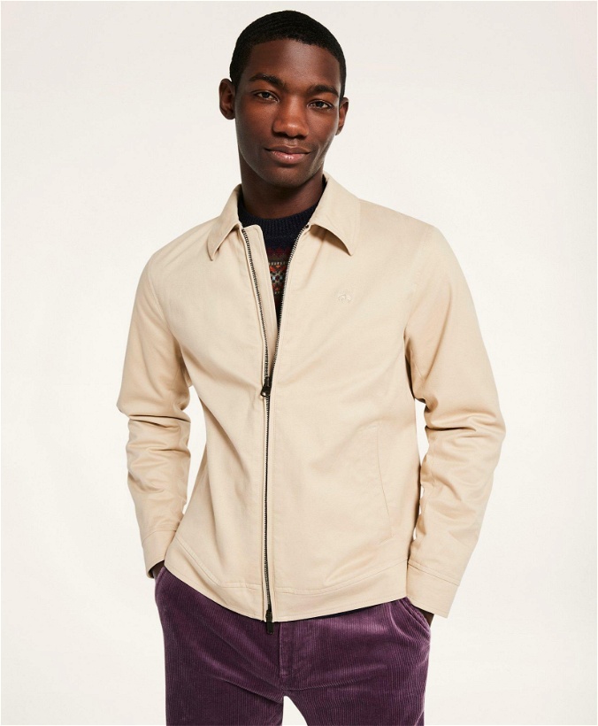 Photo: Brooks Brothers Men's Stretch Cotton Twill Bomber Jacket | Beige