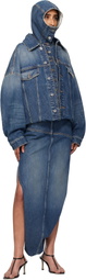 Jean Paul Gaultier Blue Internal Belt & Zipped Opening Denim Maxi Skirt