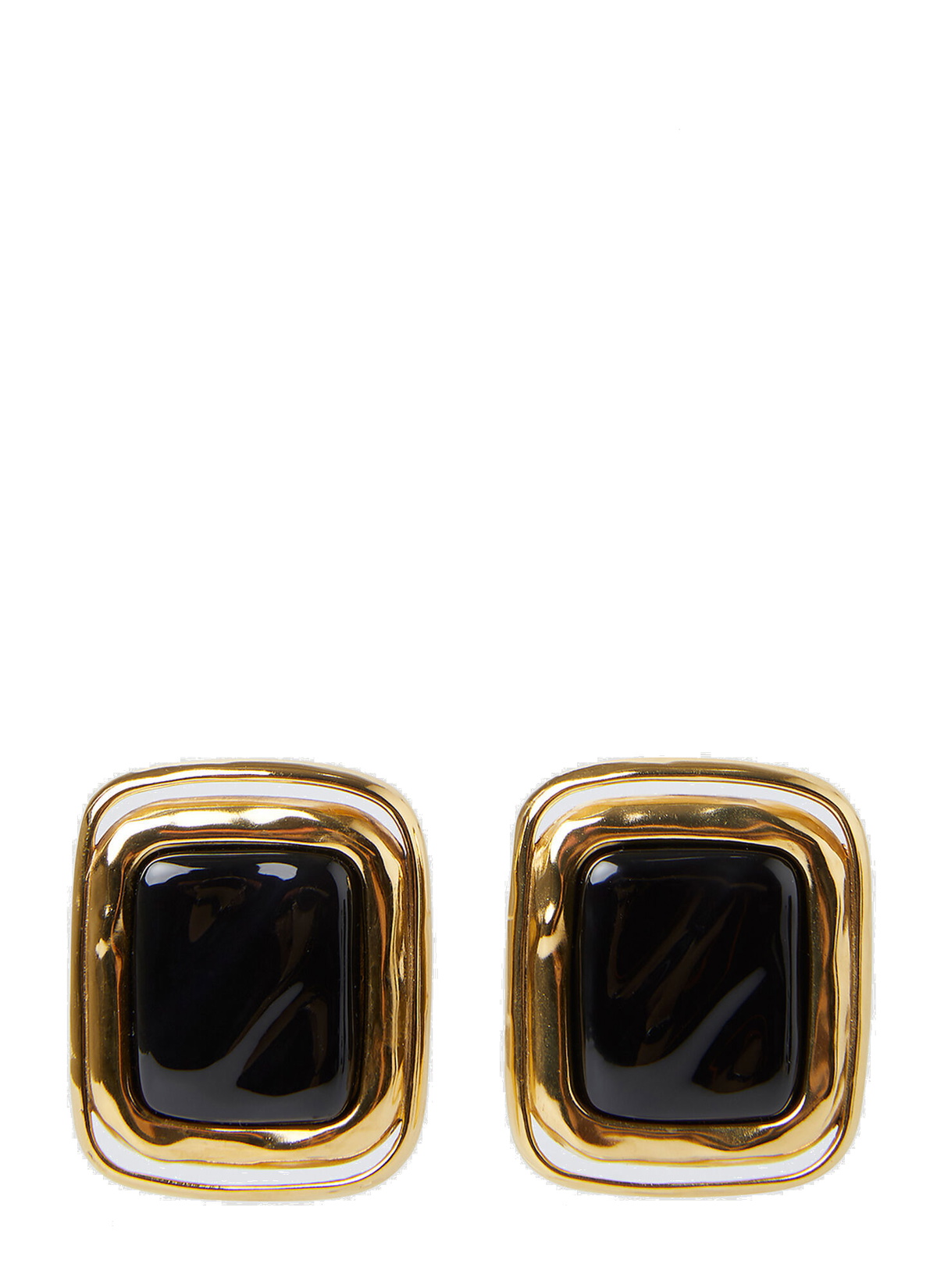 Photo: Clip On Plaque Earrings in Black