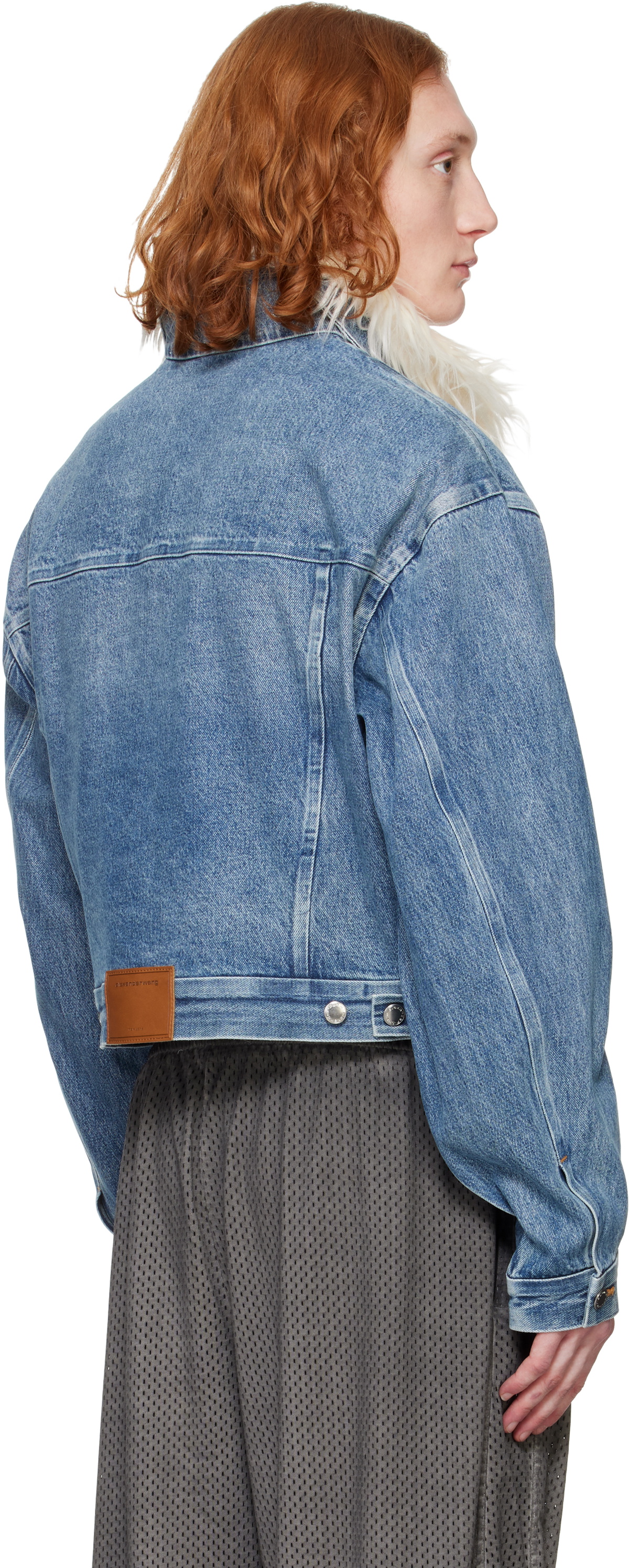 Alexander Wang Blue Rounded Trucker Denim Jacket