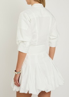 Simkhai Effie Bubble-hem Cotton-blend Poplin Mini Shirt Dress White