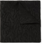 SAINT LAURENT - Leopard-Print Silk-Twill Pocket Square - Black