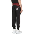 Dolce and Gabbana Black and Red Stripe Cuff Trousers