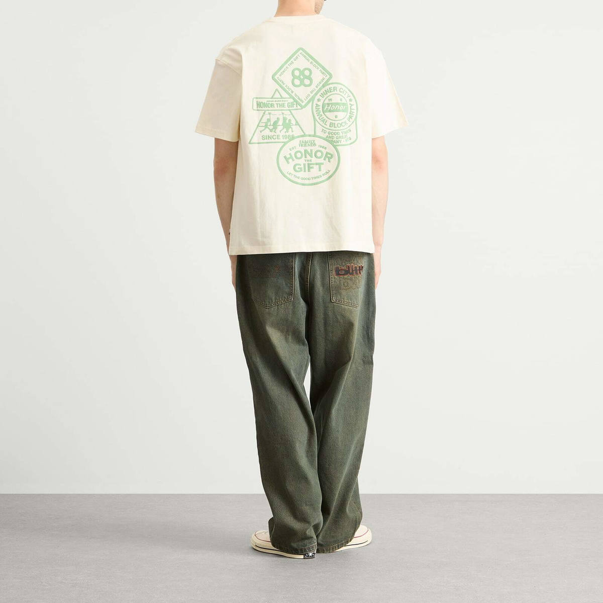 Honor the Gift Men's 88 Block T-Shirt in Bone