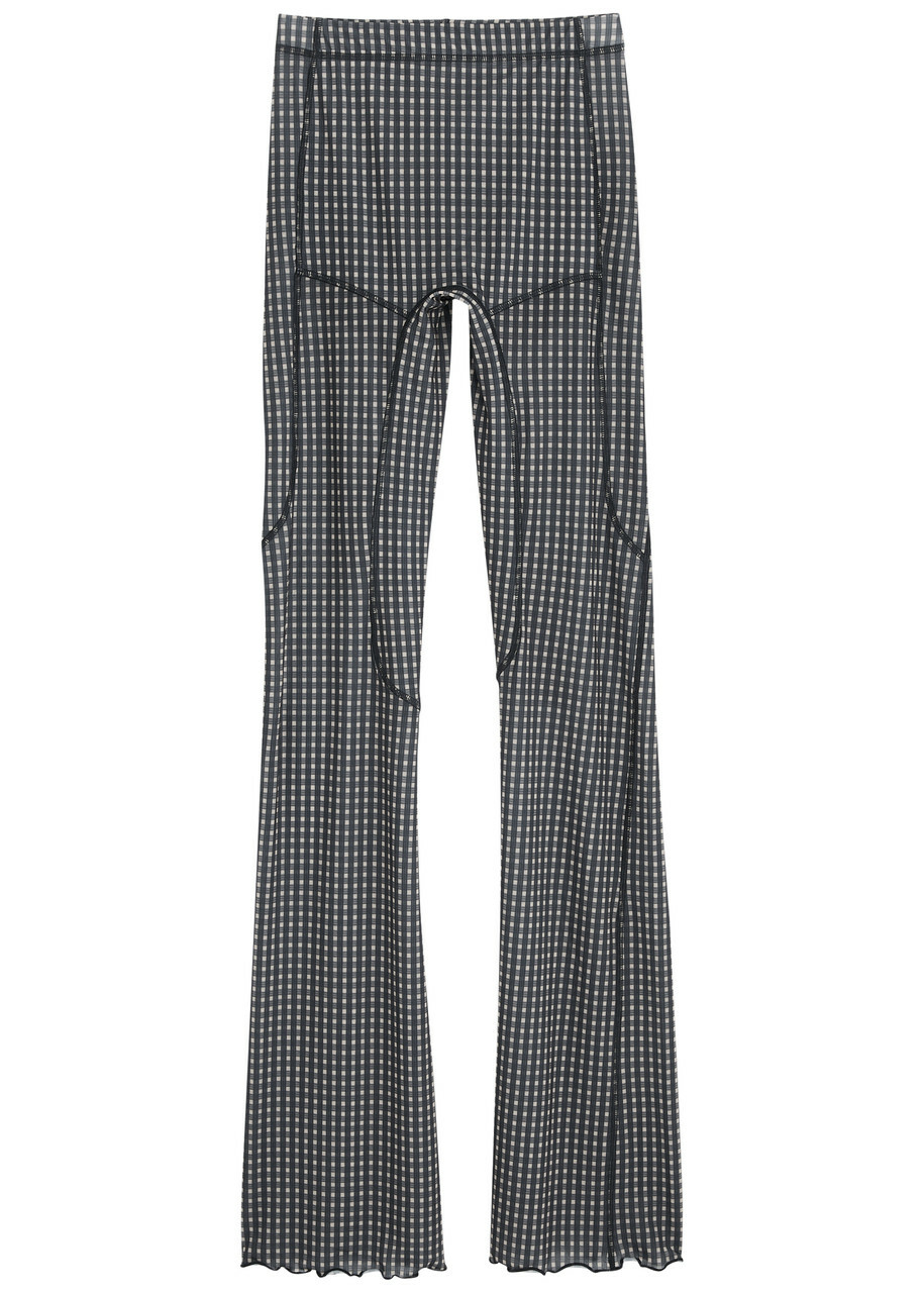 Knwls Halcyon Gingham Stretch-jersey Leggings Grey