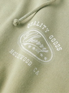 CHERRY LA - Striped Logo-Print Cotton-Jersey Hoodie - Green