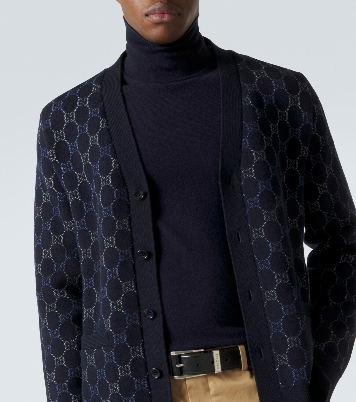 Gucci GG wool and cashmere jacquard cardigan