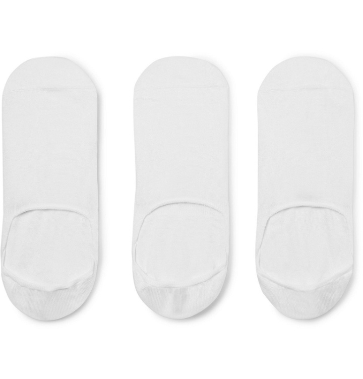 Photo: CDLP - Three-Pack Logo-Intarsia Stretch-Jersey No-Show Socks - White