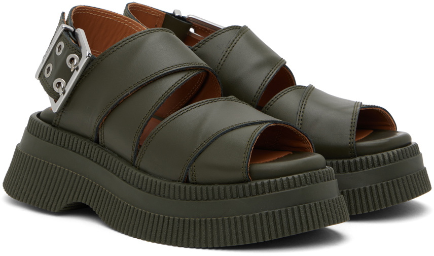 GANNI Khaki Platform Sandals GANNI