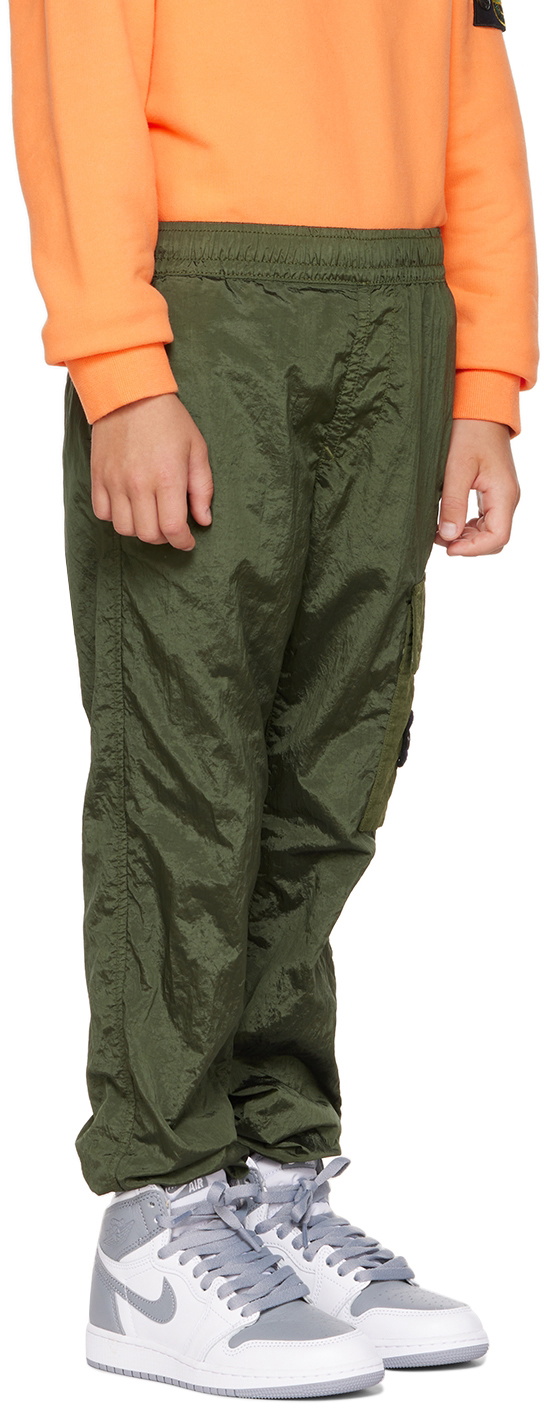Stone Island Junior Kids Khaki Nylon Cargo Pants