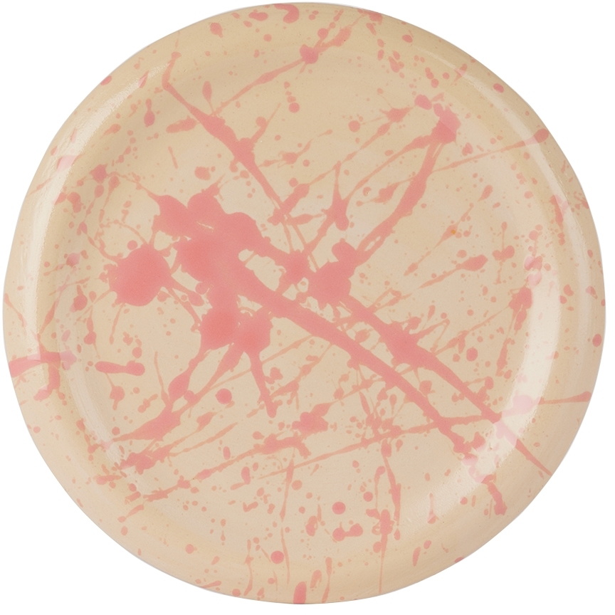 BOMBAC Off-White & Pink Splatter Plate