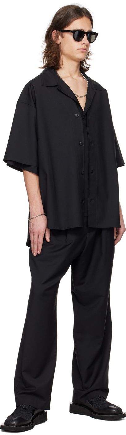 Lownn Black Concealed Placket Polo