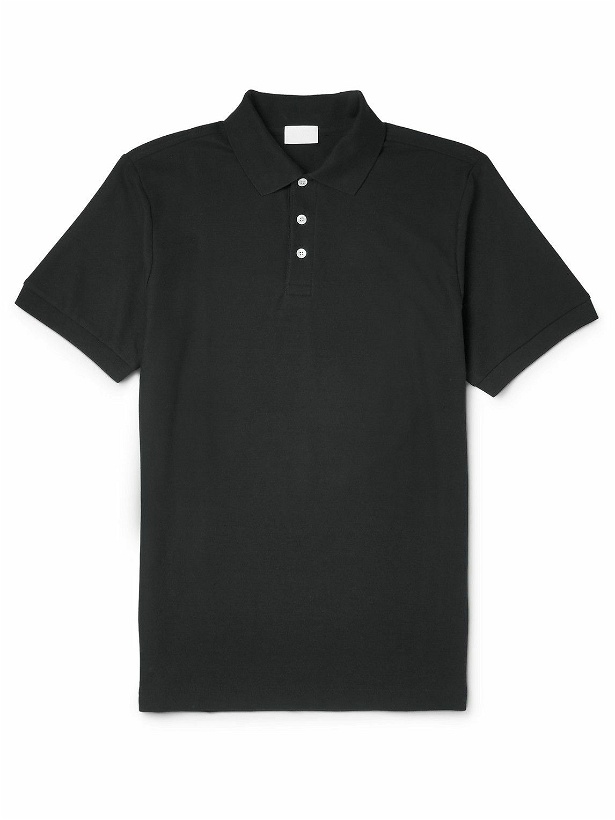 Photo: Håndværk - Slim-Fit Pima Cotton-Piqué Polo Shirt - Black
