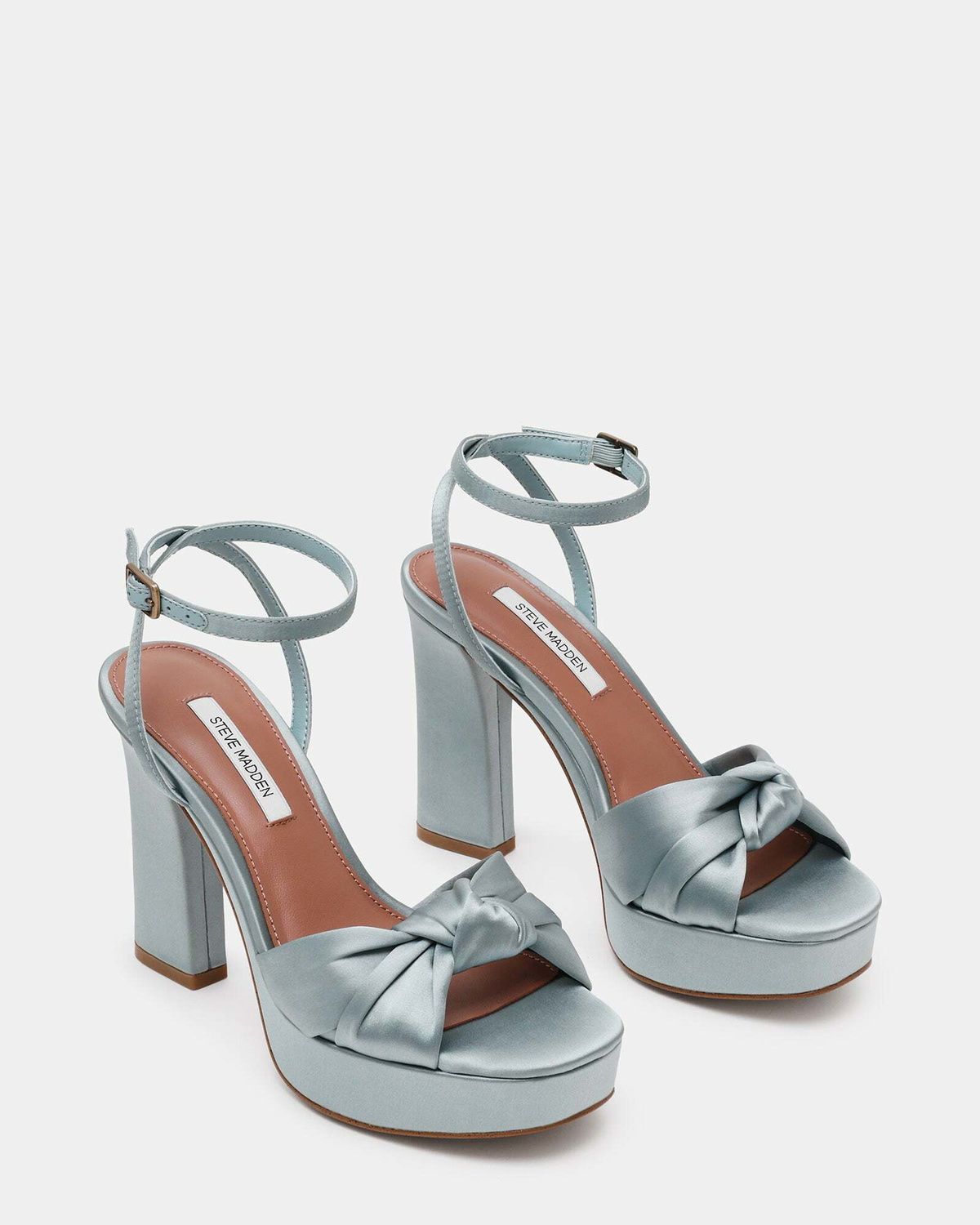 Steve Madden Knoti Heels in Blue Satin