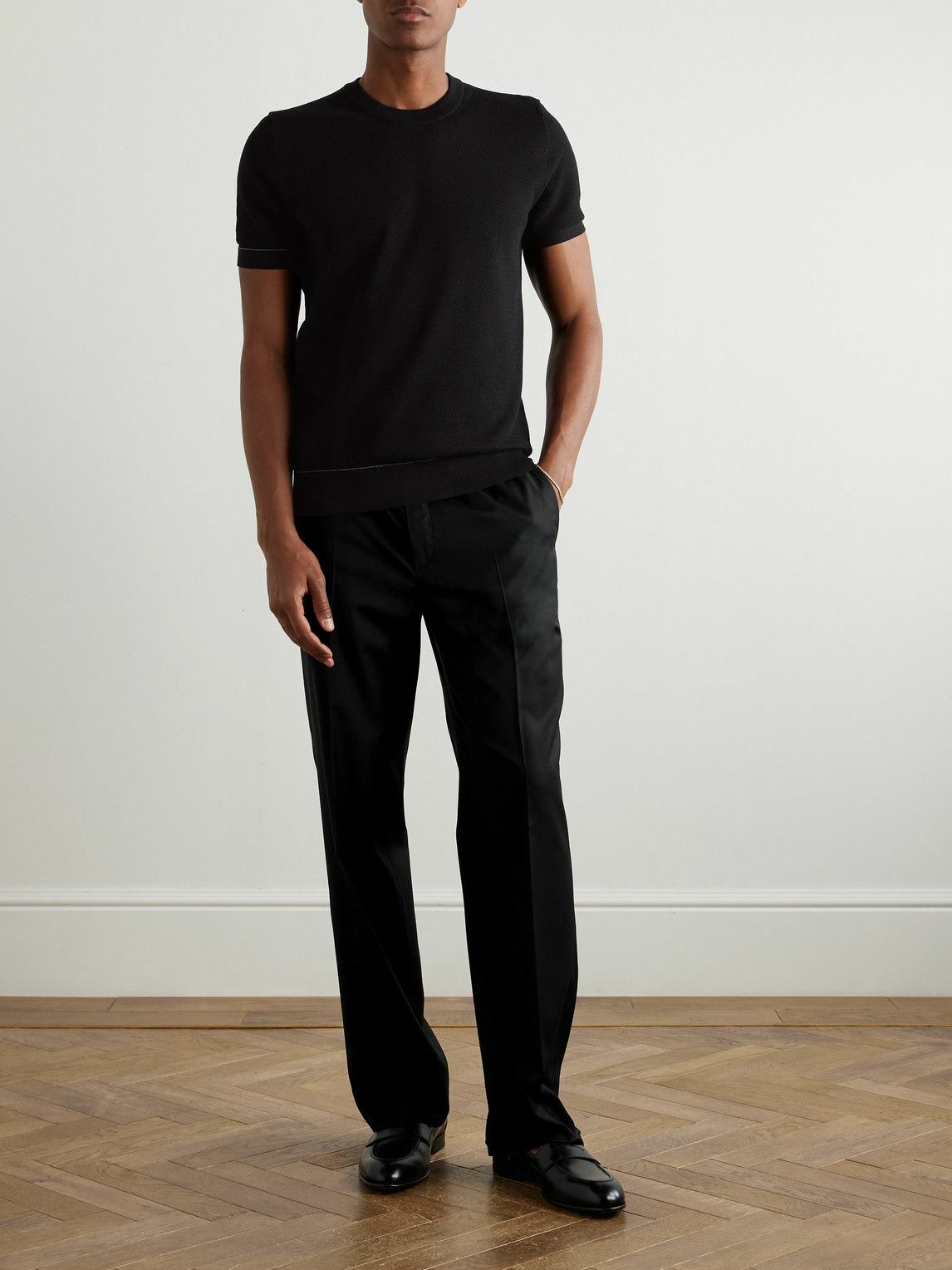 Brioni - Asolo Straight-Leg Pleated Wool-Blend Drawstring Trousers - Black