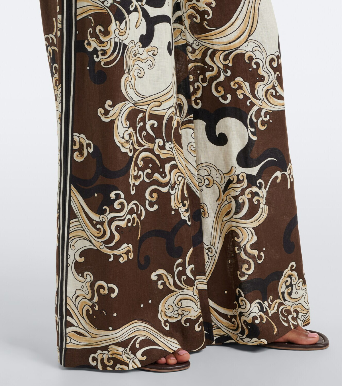 Alémais Otis printed linen wide-leg pants
