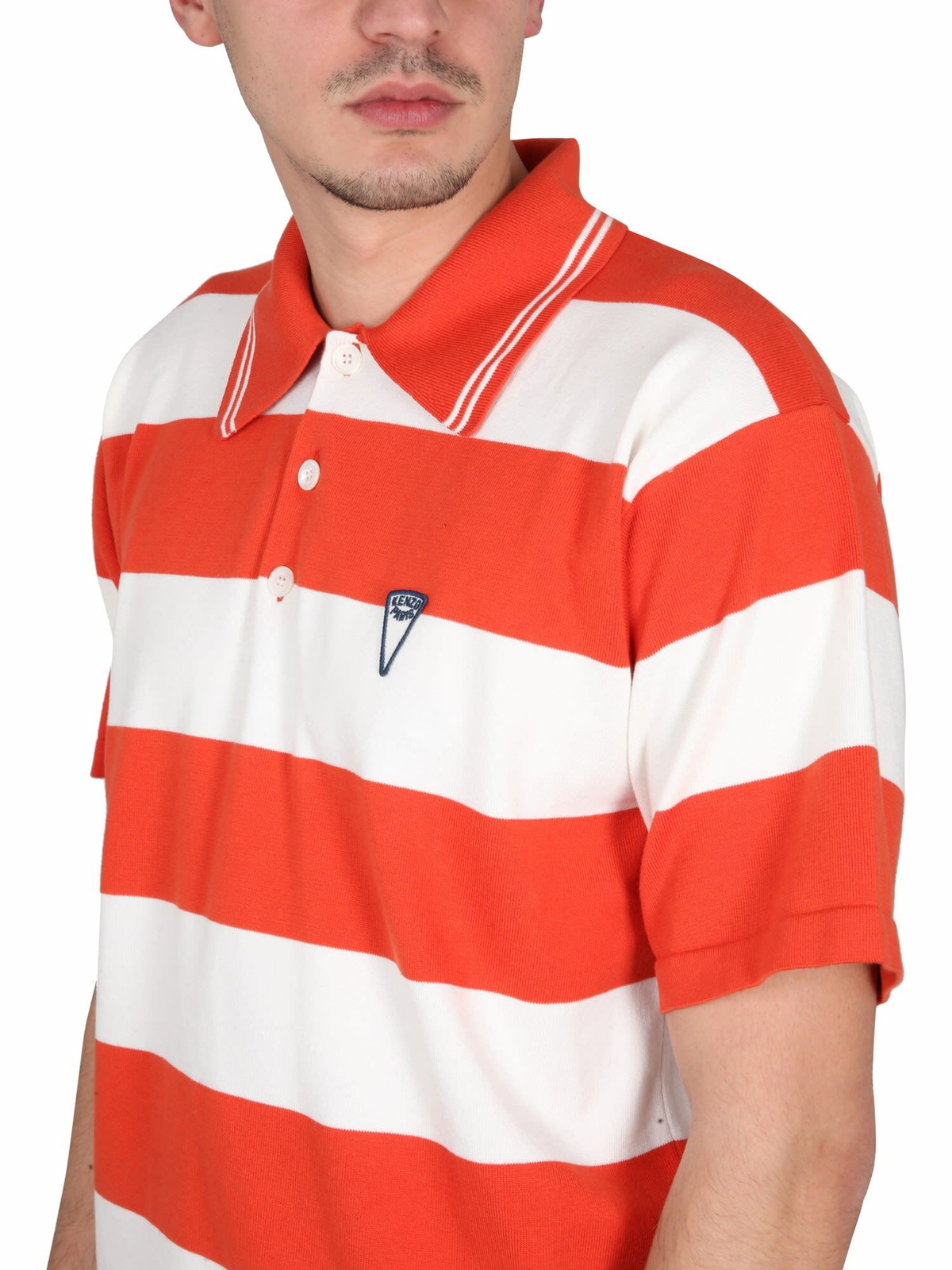 Kenzo Red & Ivory Stripe Polo Shirt main image 0
