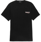 Balenciaga - Oversized Logo-Print Cotton-Jersey T-Shirt - Men - Black