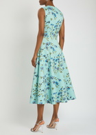 Emilia Wickstead Mara Floral-print Faille Midi Dress Blue