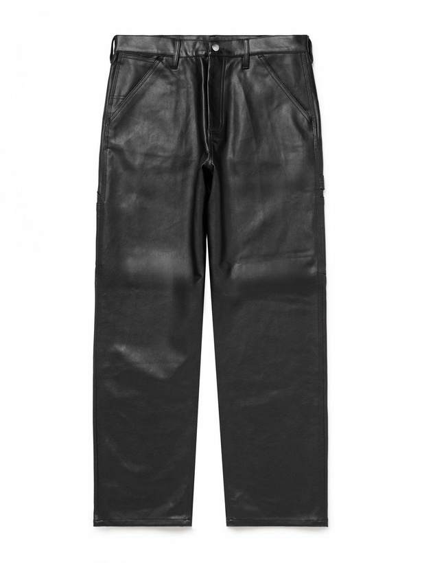 Photo: Carhartt WIP - Single-Knee Straight-Leg Full-Grain Trousers - Black