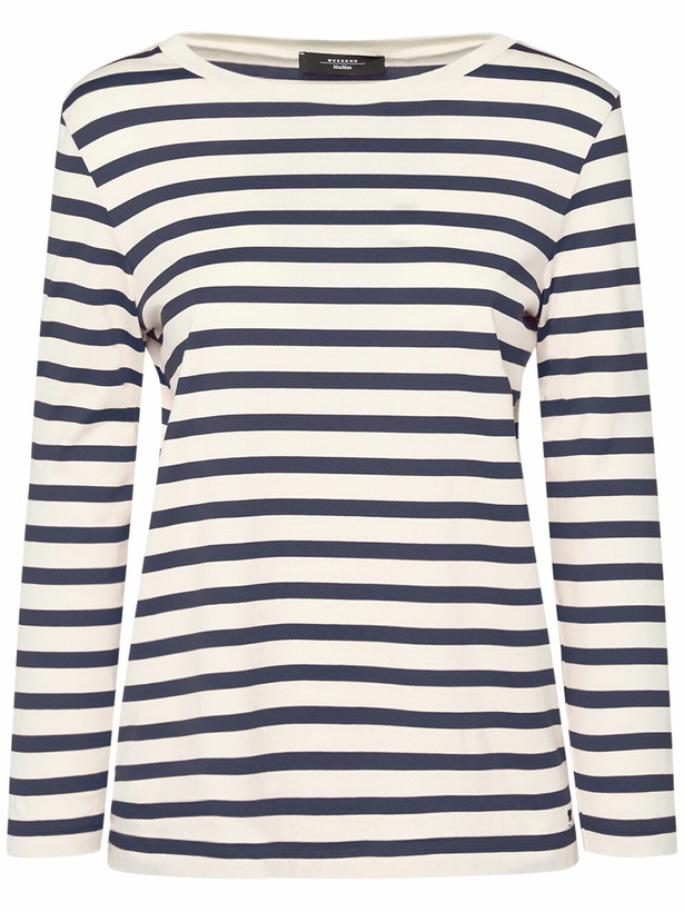 Photo: WEEKEND MAX MARA Leida Striped Jersey Long Sleeve T-shirt