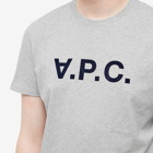 A.P.C. Men's VPC Logo T-Shirt in Light Grey Heather/Navy