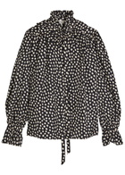 Chloe Polka dot Silk Blouse Black