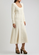 Roland Mouret Tweed Midi Dress Cream