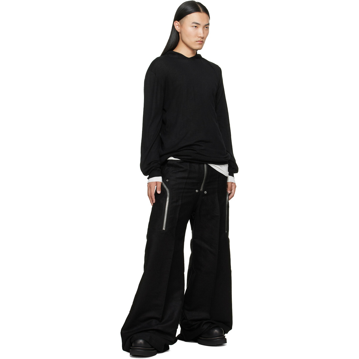Rick Owens Black Tower Oversized Hoodie